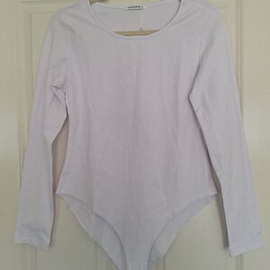 NEW MANGOPOP Cutout Front Long Sleeve‎ Top Bodysuit L